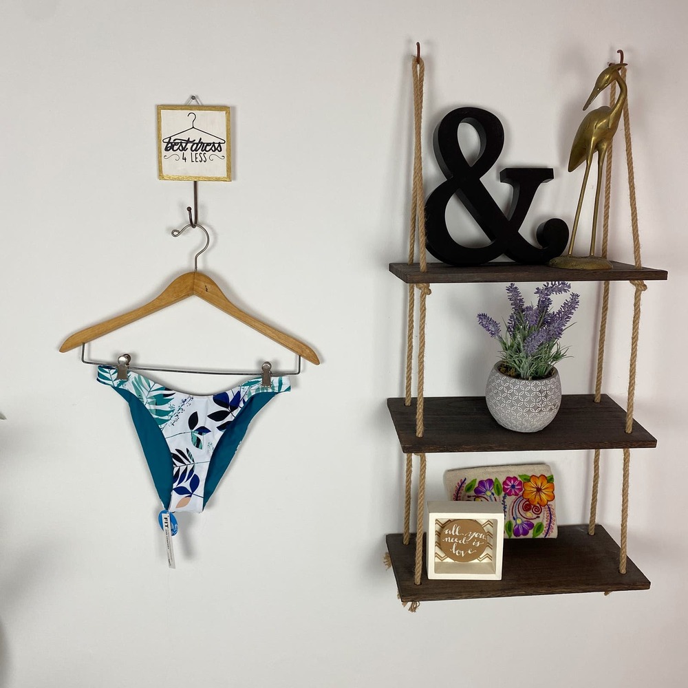 NWT Cupshe White & Blue Floral Bikini Bottoms